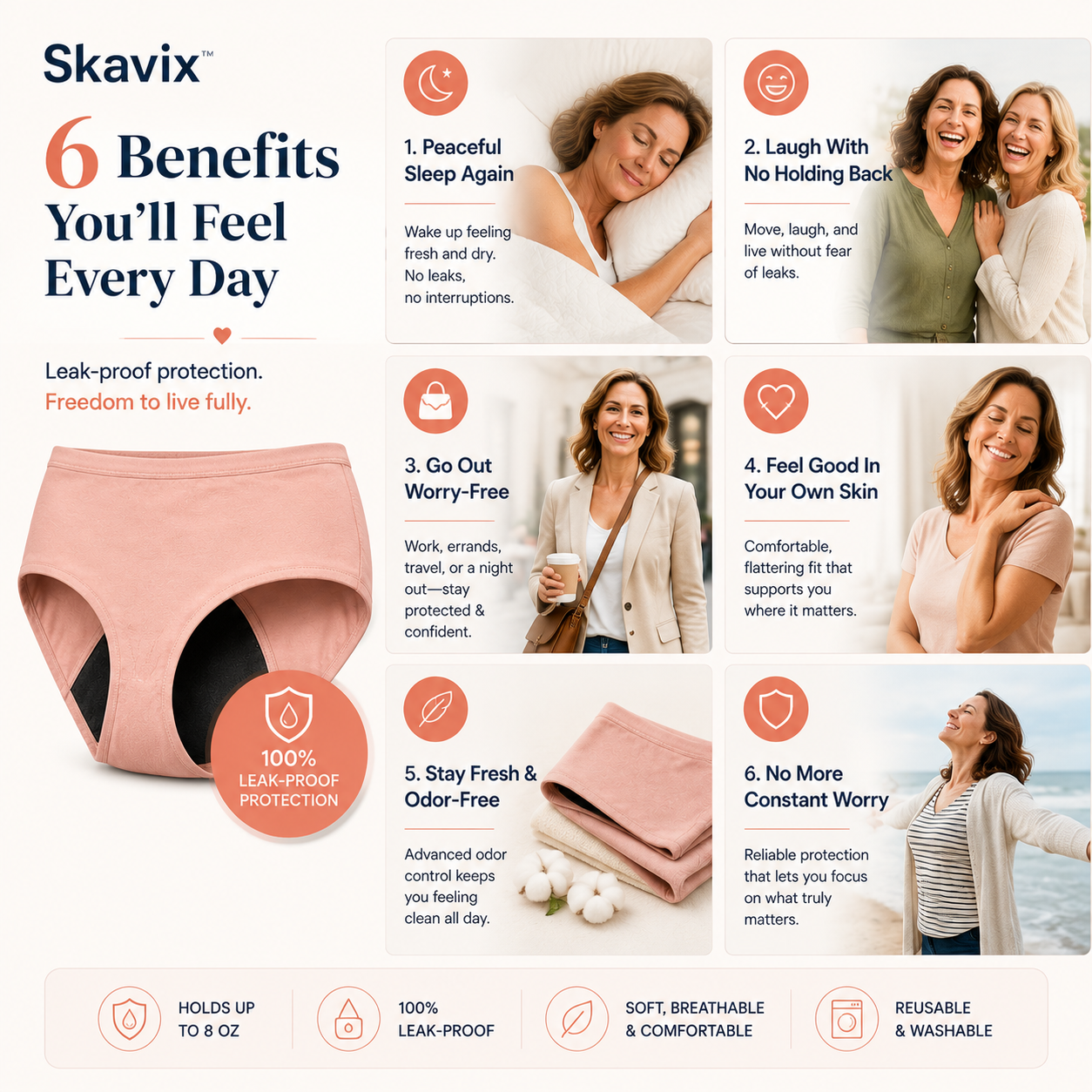 🏥Limited-Time 60% Off |Skavix™ 100% Leak-Proof Underwear